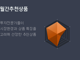 월간추천상품. 투자전문가들이 시장환경과 상품 특징을 고려해 선정한 추천상품